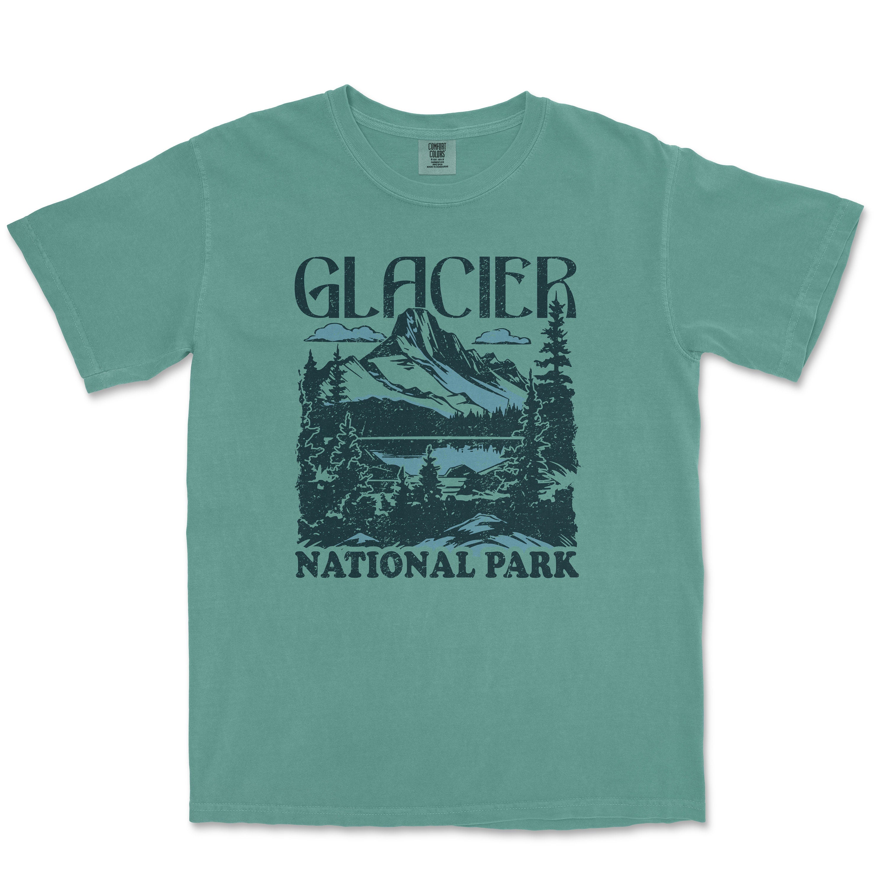 Glacier National Park Comfort Colors Distressed Size Unisex T-shirt, Sweatshirt, Hoodie (1)