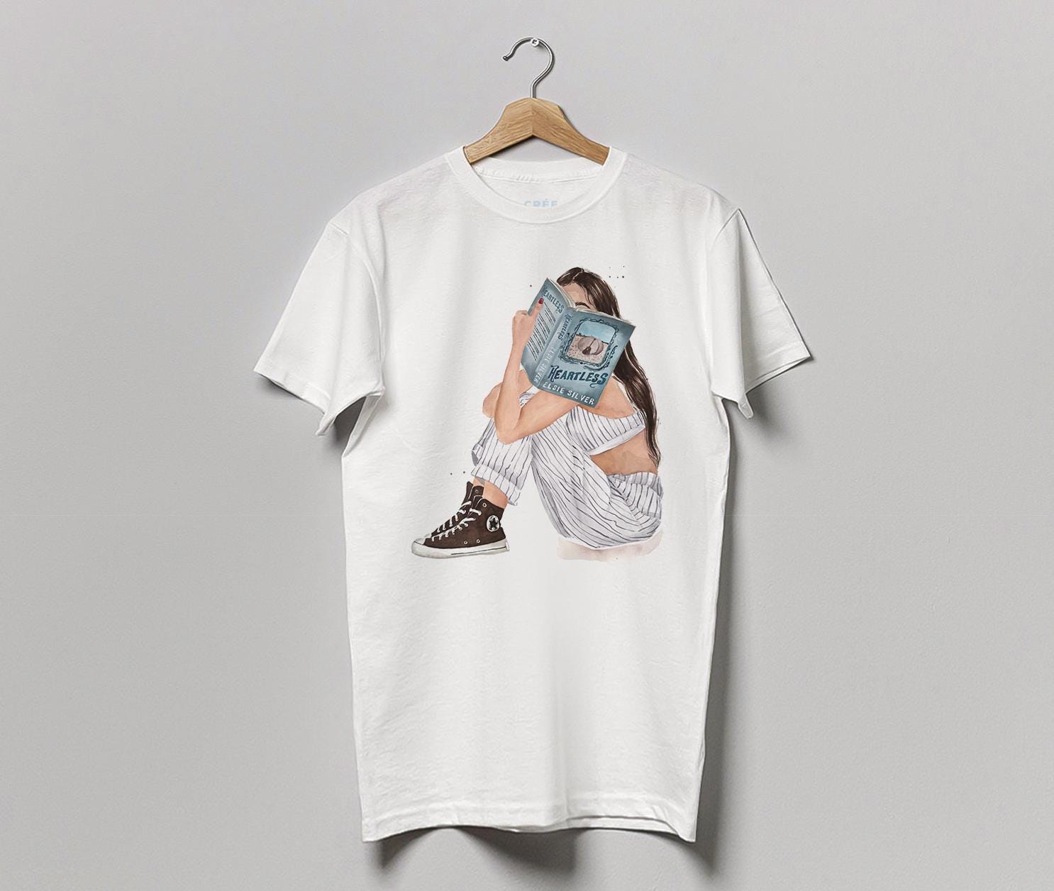 Heartless Book Elsie Silver Hestnut Springs Series Tee Cowboy Romance Book Tee Hair Color Skin Options (1)