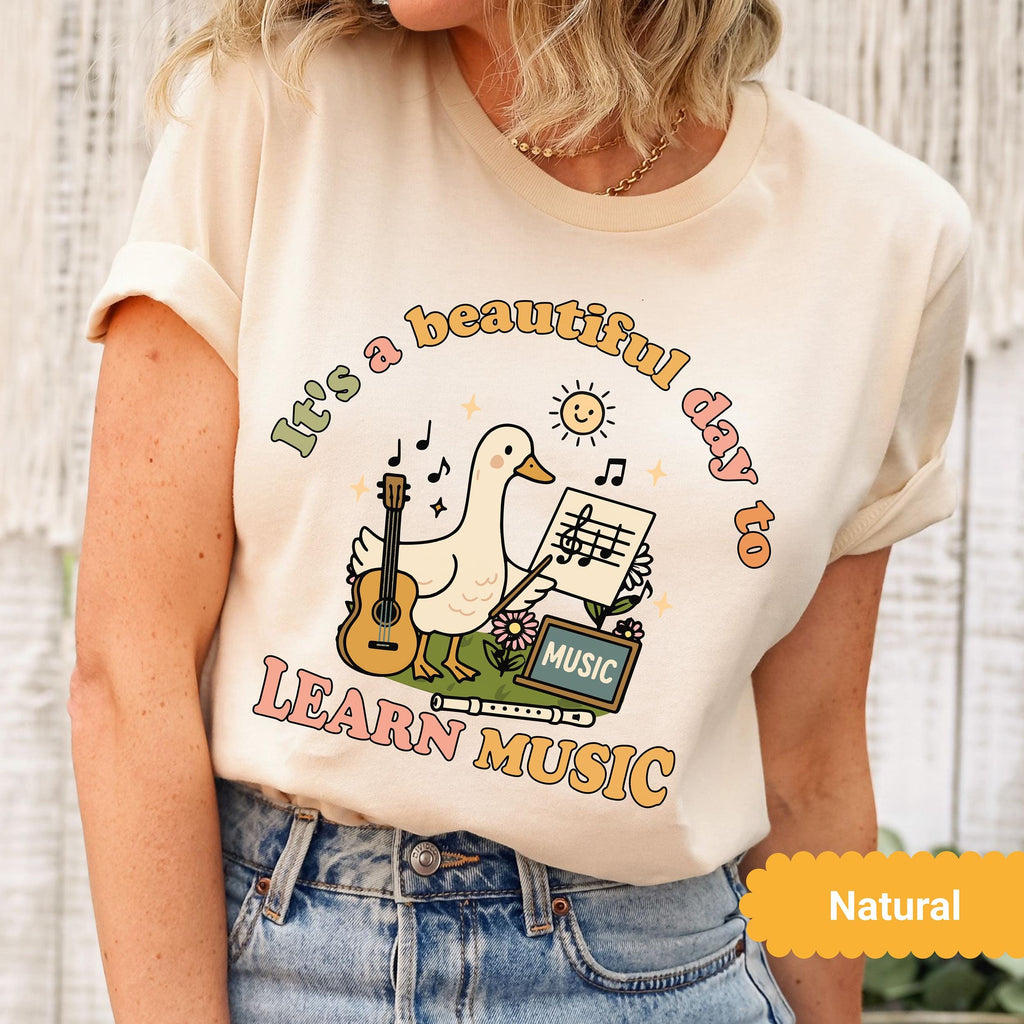 Day Learn Music Goose Music Teacher Tee Back School Teachers Bella Canvas Music (1)