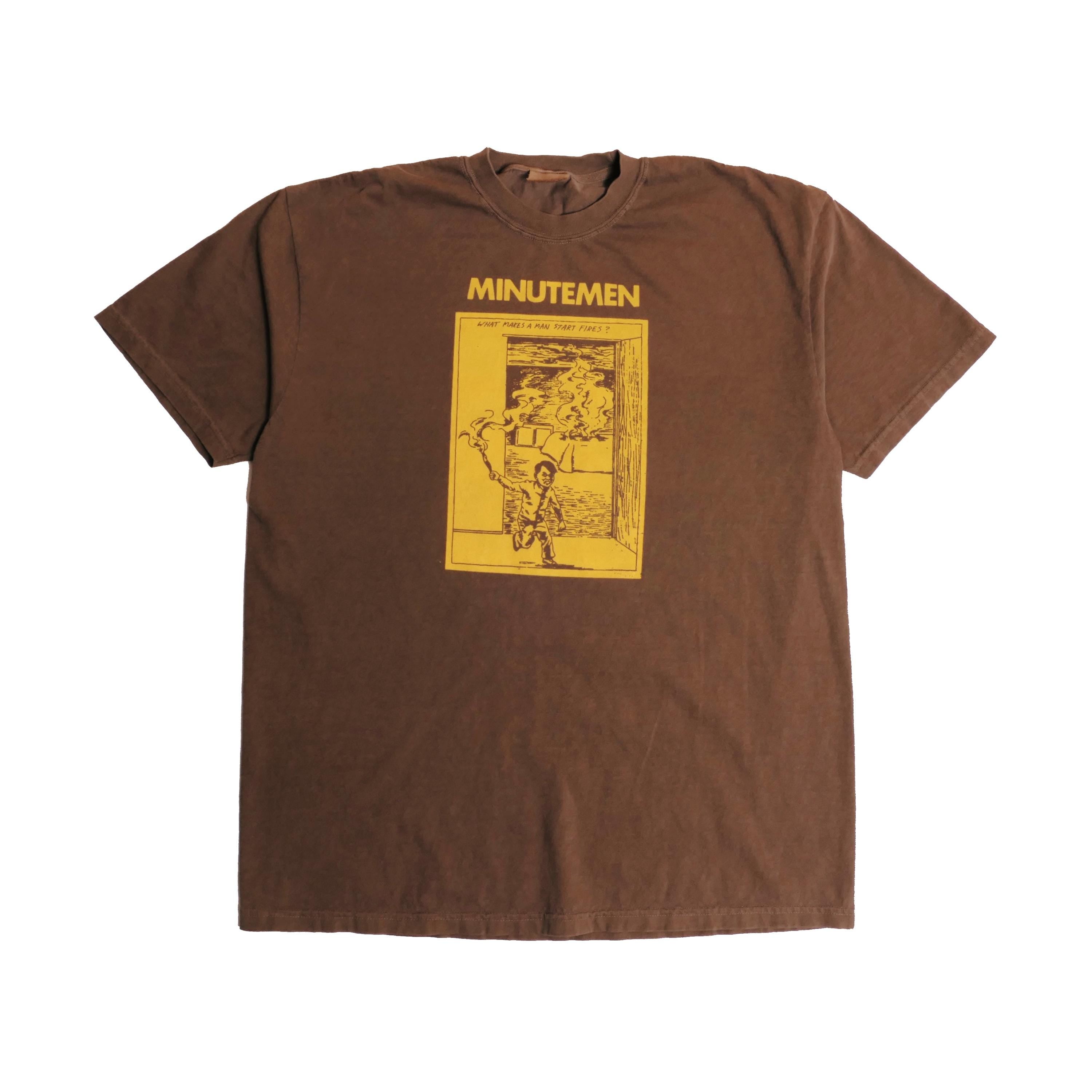 Minutemen Raymond Pettibon Tee Faded Brown Makes Man Start Fires Album Art Vintage American Punk Rock Band Sst Records Xl (1)