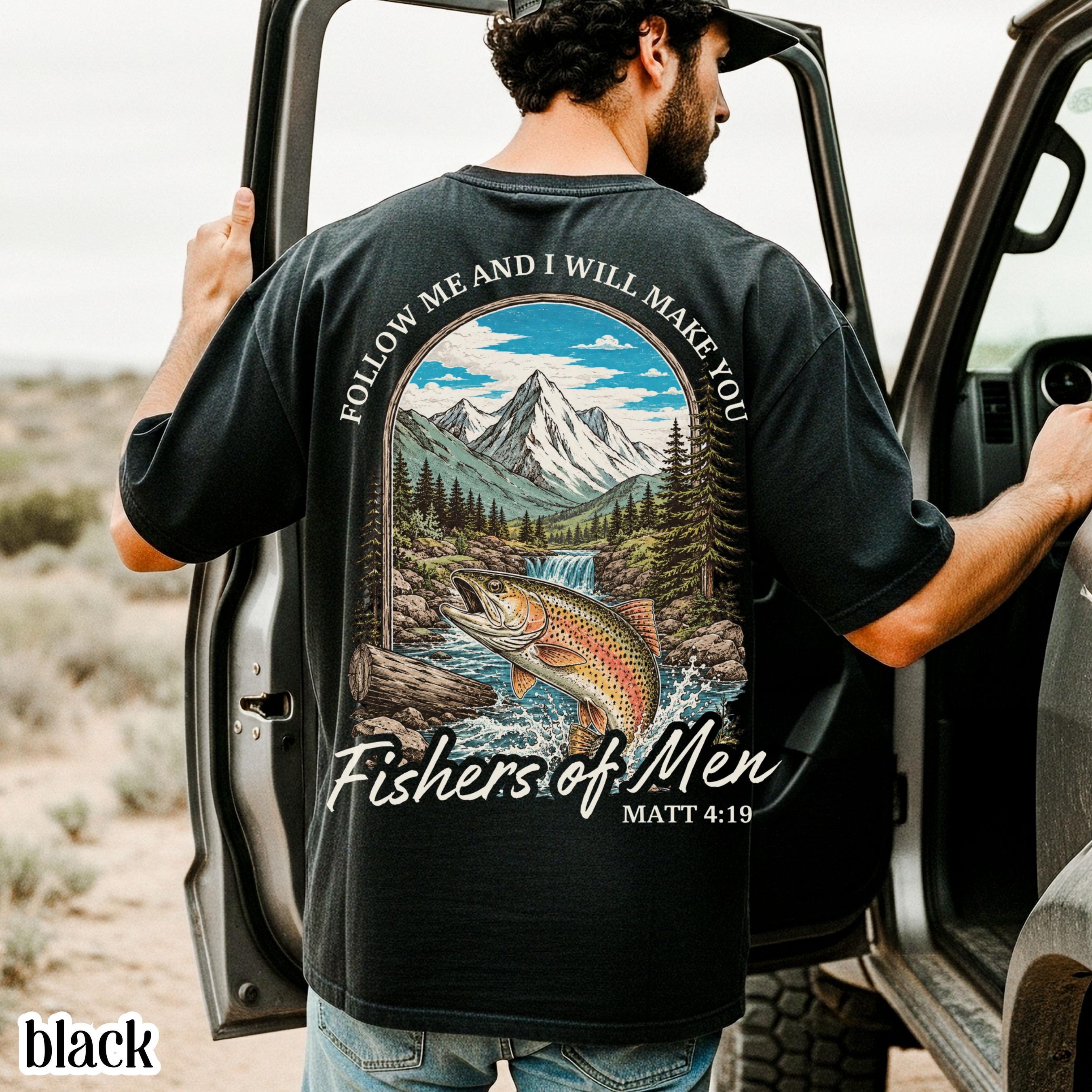 Fishers Comfort Colors Matthew 19 Bible Verse Tee Religious Christian Fishing Vintage Faith Based Outdoor (1)