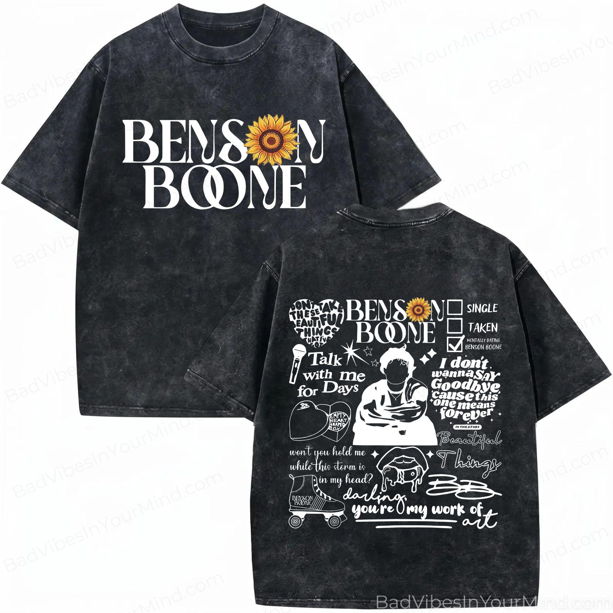 Benson Boone Wash Wanted Man Tour 2026 Comfort Color Vintage Concert Tee Benson Boone Fan Music Tour (1)