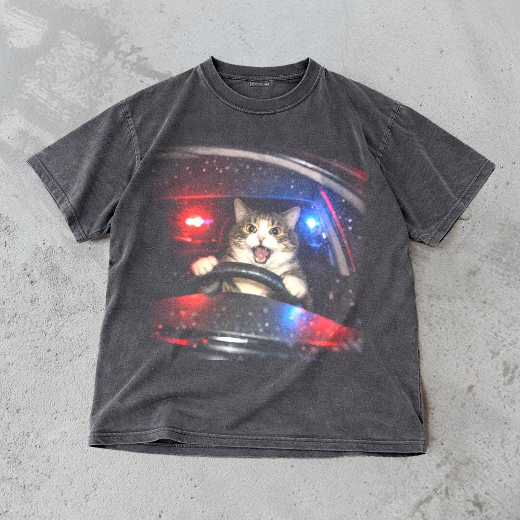 Cat Vintage Cat Memes Retro Unhinged Comfort Colors Oversized (1)