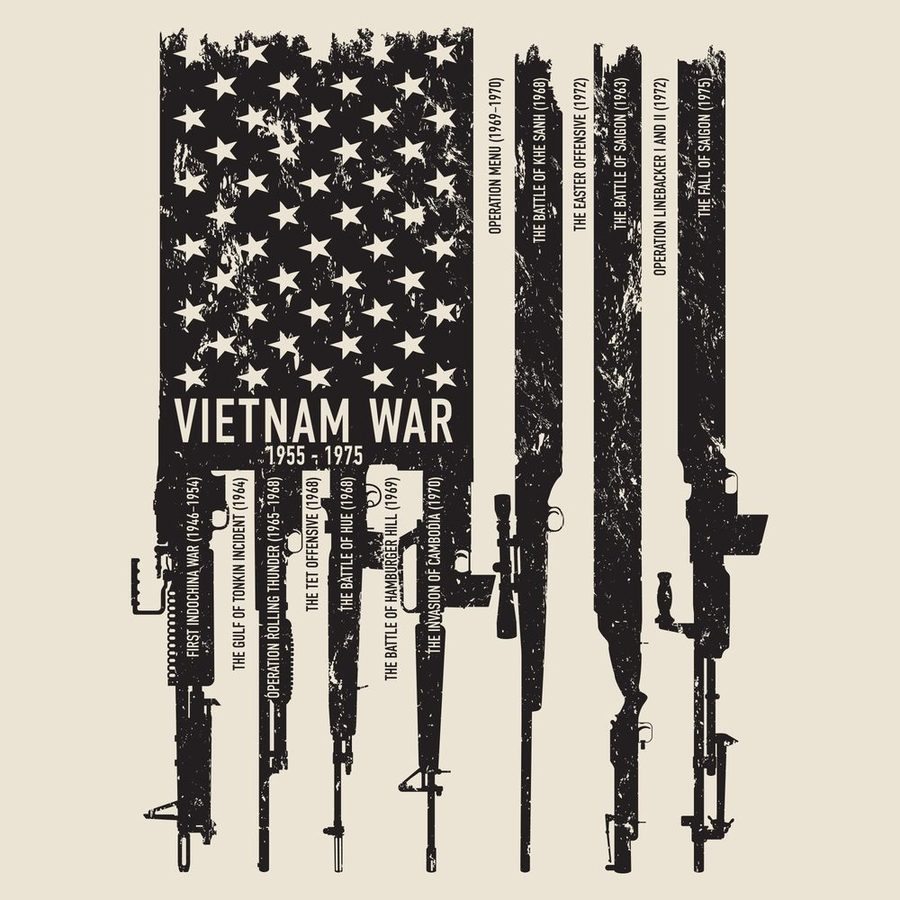 Vietnam War Rifle Flag - Sand