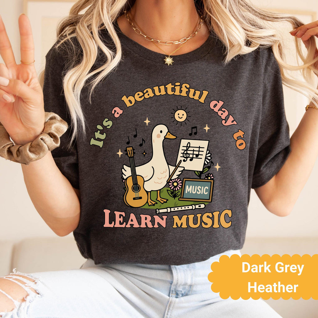 Day Learn Music Goose Music Teacher Tee Back School Teachers Bella Canvas Music (2)