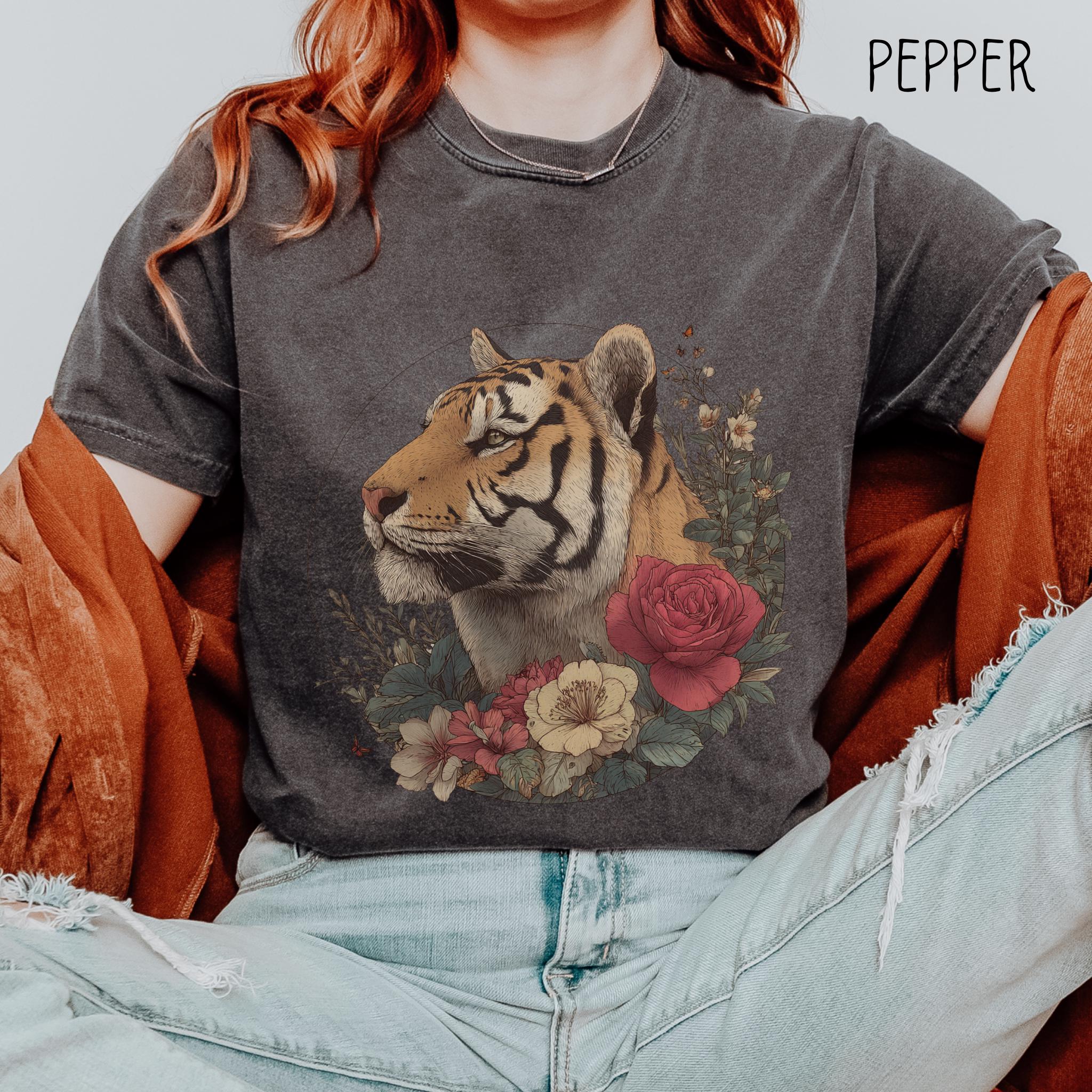Vintage Tiger Comfort Colors Floral Mosaic Ar Unisex T-shirt, Sweatshirt, Hoodie (2)