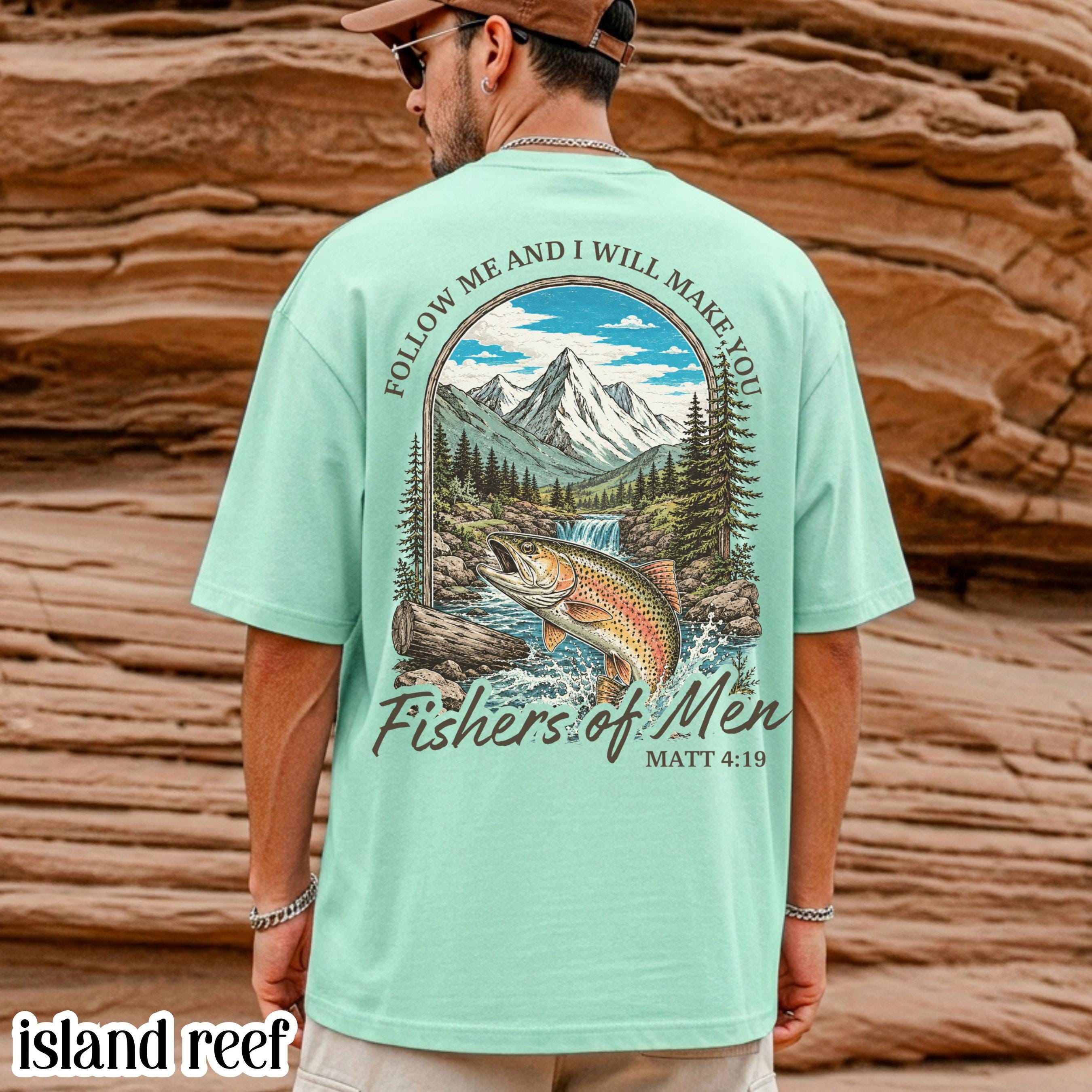 Fishers Comfort Colors Matthew 19 Bible Verse Tee Religious Christian Fishing Vintage Faith Based Outdoor (2)