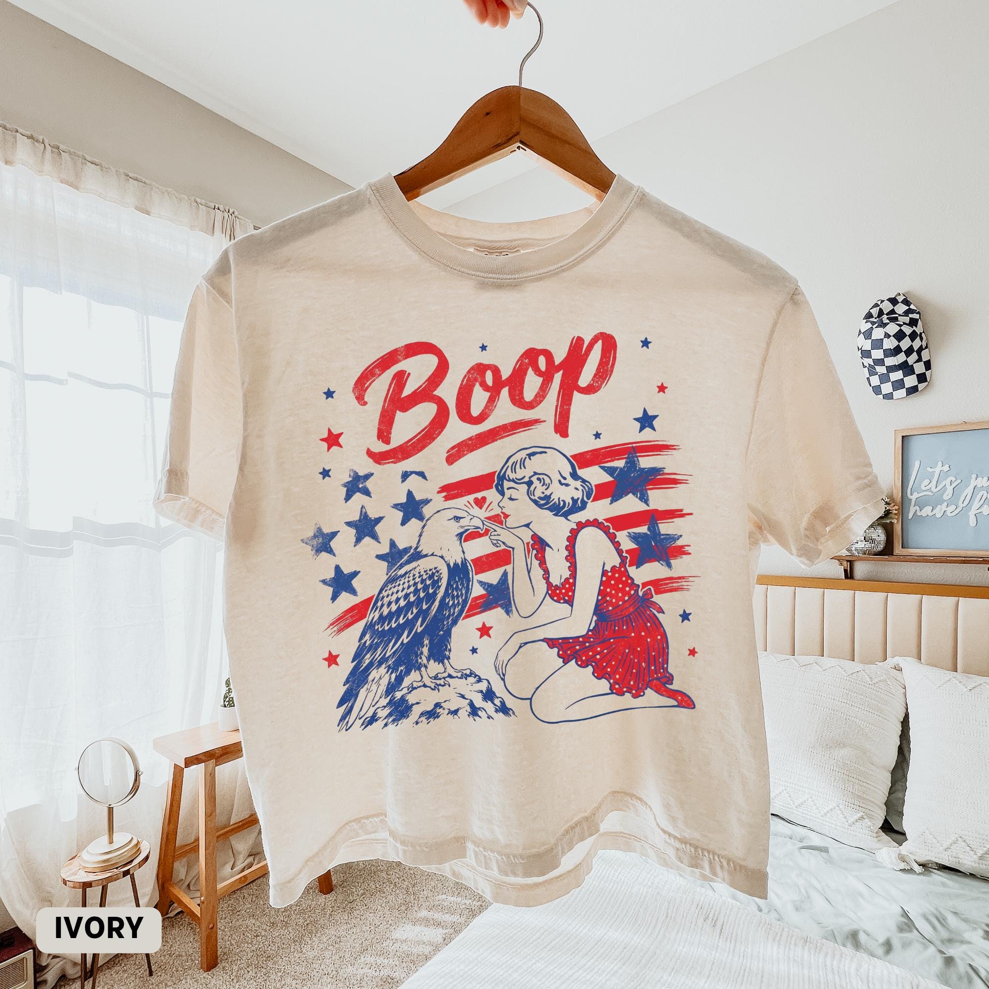 Boop Eagle Comfort Colors Boxy Tee Patriotic Vintage Girl Boop Eagle Crop 4th July Retro America Patriotic (2)
