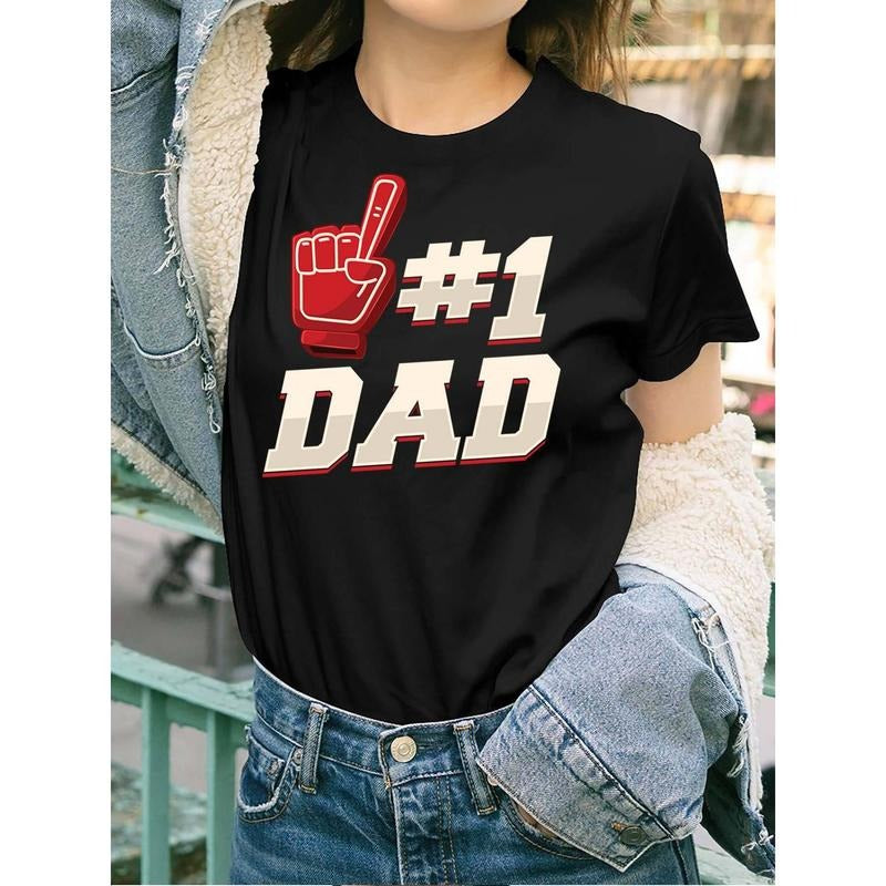 1 Dad Number 1 Father Dad FatherS Day Gift 52758 funny Womens Short Sleeve T-shirt black