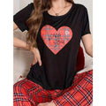 1 Summer Fashion Women'S Casual T-Shirt, Letter Heart Pattern, Ideal for Father'S Day and Mother'S Day Gifts