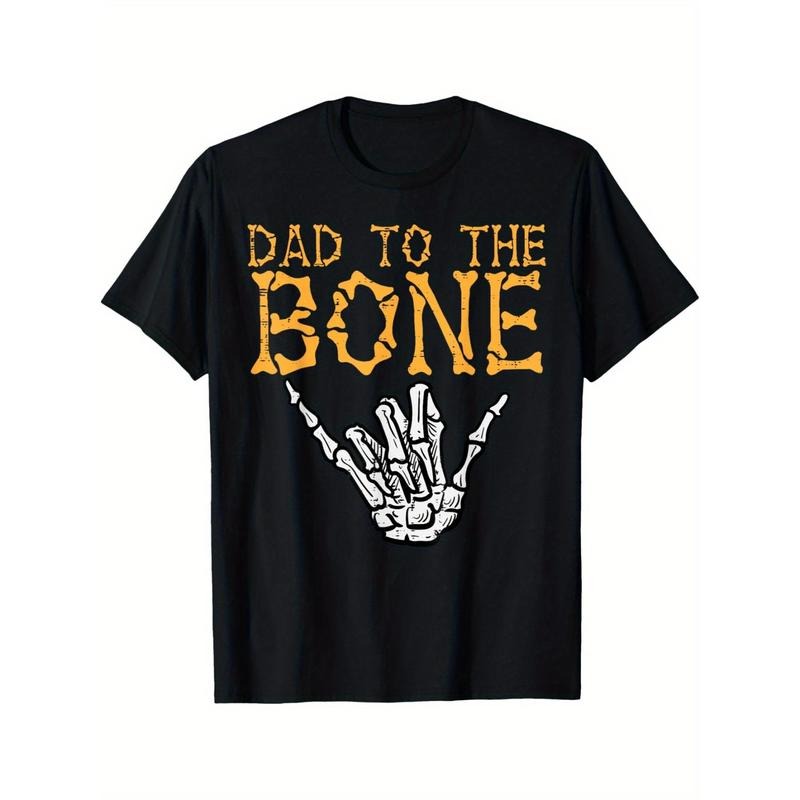 1 pc, 100% cotton T-shirt, Halloween Dad to Bone Hands Fun Dad Costume for men T-shirt made in usa Hoodie Sweatshirt