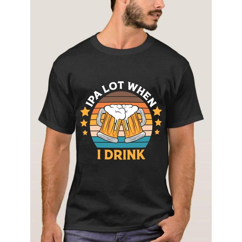 1 pc, 100% cotton T-shirt, Oktoberfest Tortoise-Rabbit print men's round neck short sleeve T-shirt, fashion T-shirt,...