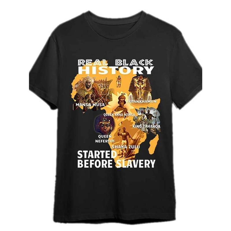 [100% Cotton] [REAL BLACK HISTORY Map T-Shirt] REAL BLACK HISTORY Map Printed Slogan T-Shirt Hoodie Sweatshirt