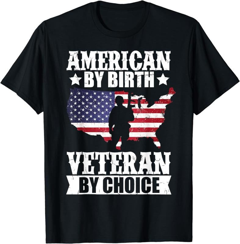 [100% Cotton] American By Birth Veteran By Choice US Flag Veterans Day T-Shirt Hoodie Sweatshirt | PrintMintTees.com