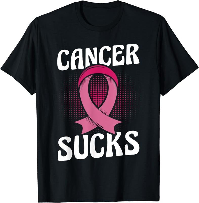 [100% Cotton]"CANCER SUCKS" Women's Cancer Awareness design T-Shirt Hoodie Sweatshirt | PrintMintTees.com