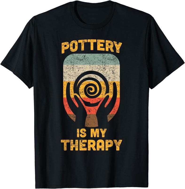 [100% Cotton] Ceramic Design Funny Vintage Pottery is my Therapy for Women T-Shirt Hoodie Sweatshirt | PrintMintTees.com