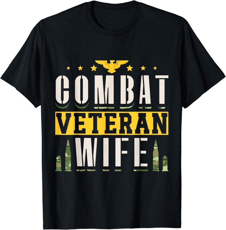 [100% Cotton] Combat Veteran Wife Veteran's Day Veterans Combat Veteran T-Shirt Hoodie Sweatshirt | PrintMintTees.com