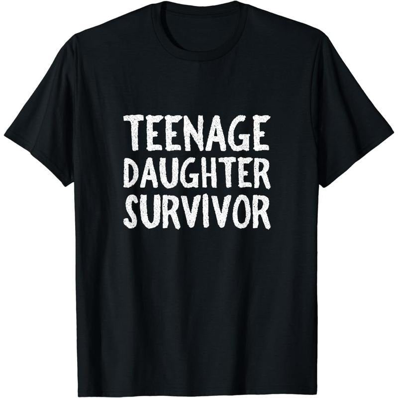[100% Cotton] Cotton Short Sleeve Teenage Daughter Survivor Shirt Dad Mom Wife Gift Women Mens for Men Women Hoodie...