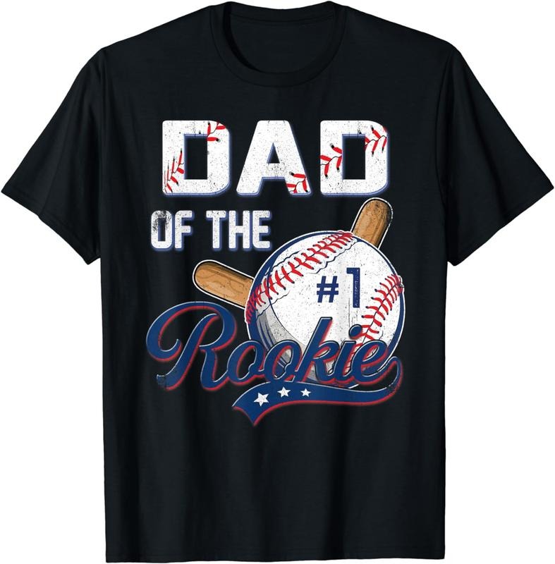 [100% Cotton] Dad of The Rookie 1 Years old Team 1st Birthday Baseball T-Shirt Hoodie Sweatshirt | PrintMintTees.com