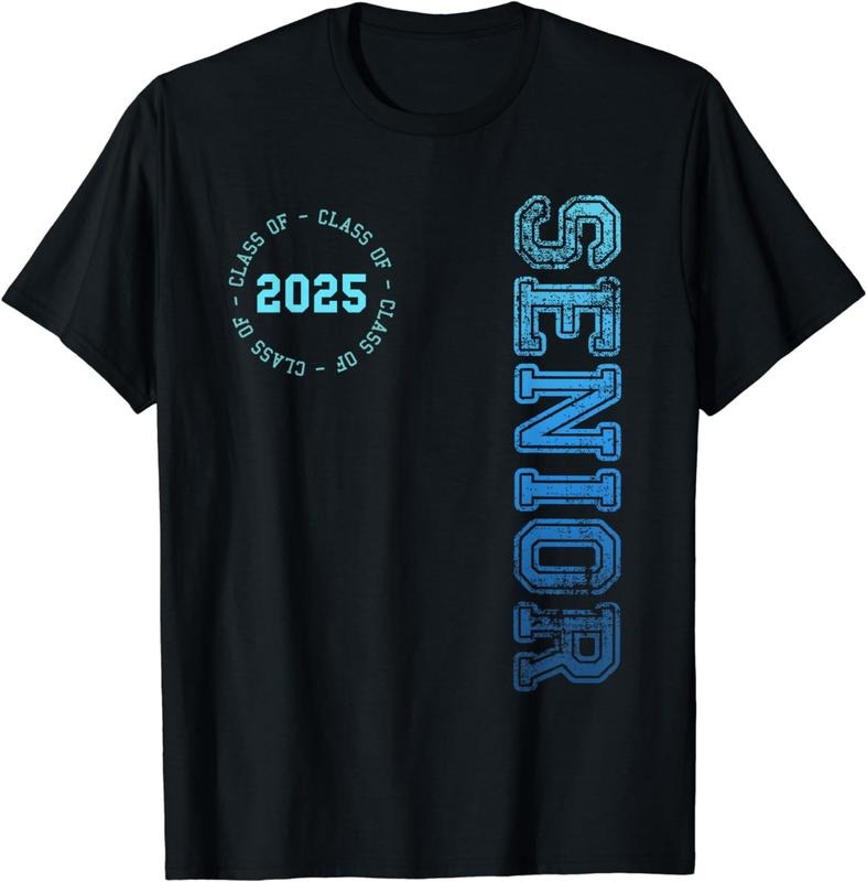 [100% Cotton] Distressed Senior 2025 Graduation Class Of 2025 Senior T-Shirt Hoodie Sweatshirt | PrintMintTees.com