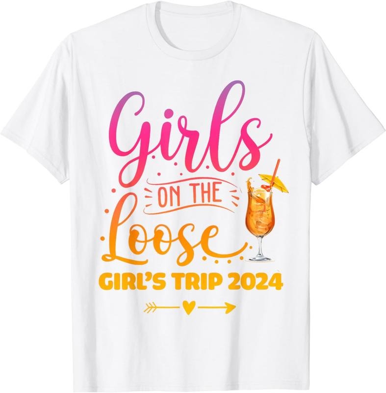 [100% Cotton] Girls On The Loose, Tie Dye Girls Weekend Trip 2024 T-Shirt Hoodie Sweatshirt | PrintMintTees.com