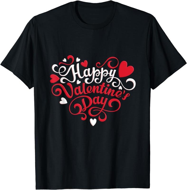 [100% Cotton] Happy Valentine's Day Red Heart For Women Men Gifts 2024 T-Shirt Hoodie Sweatshirt | PrintMintTees.com
