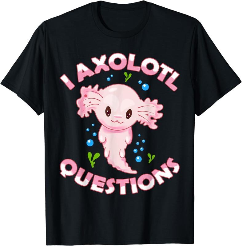 [100% Cotton] I Axolotl Questions Axolotl Girls Boys Youth Outfit T-Shirt Hoodie Sweatshirt | PrintMintTees.com