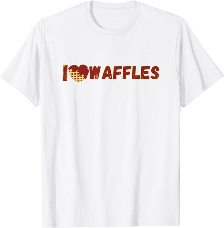 [100% Cotton] I Love Waffles | Heart-Shaped Chocolate Waffle T-Shirt01 Shirt Hoodie Sweatshirt | PrintMintTees.com