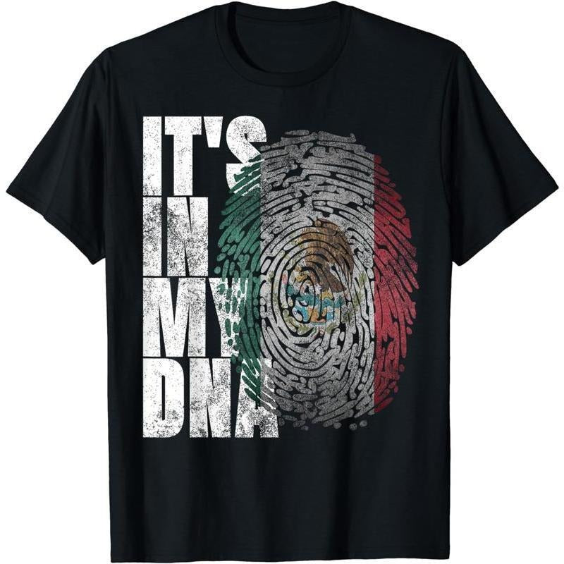 [100% Cotton] It's In My DNA Mexican Shirt Proud Hispanic Gift Mexico Flag T-Shirt Hoodie Sweatshirt | PrintMintTees.com