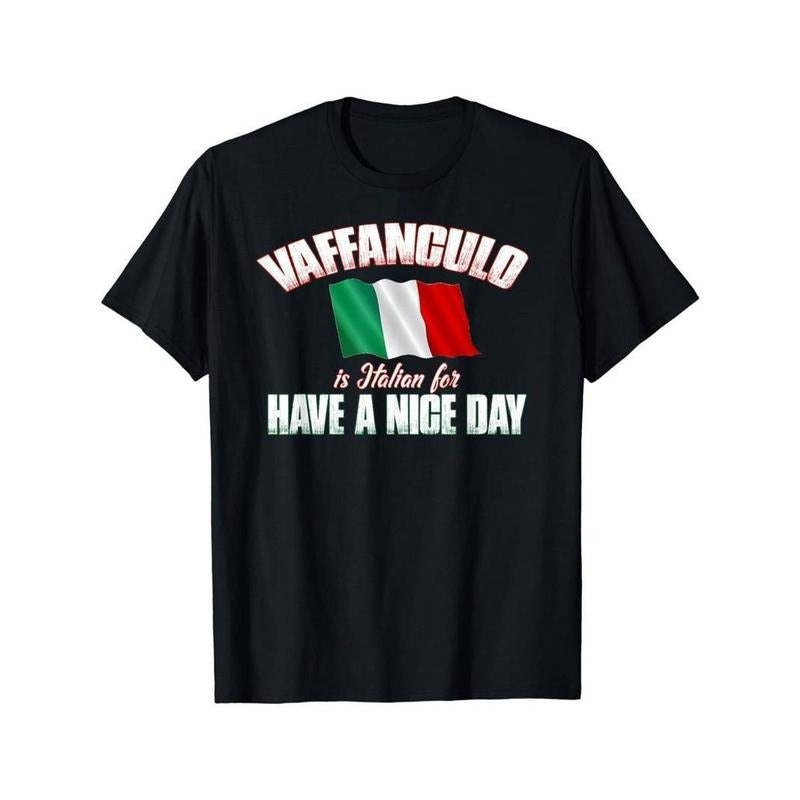 [100% Cotton] Light Breathable Fun Italian Letter Pattern Men's Casual Sportswear T-shirt