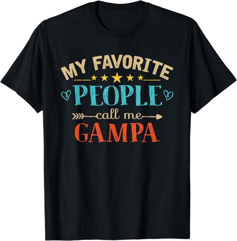[100% Cotton] My Favorite People Call Me Gampa Retro Style Funny Grandpa T-Shirt Hoodie Sweatshirt | PrintMintTees.com
