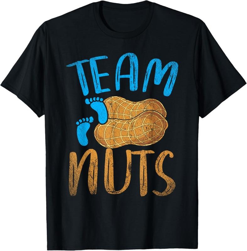 100% Cotton  Party Gender Reveal Party Team Nuts Funny Gender Reveal T-Shirt Hoodie Sweatshirt | PrintMintTees.com