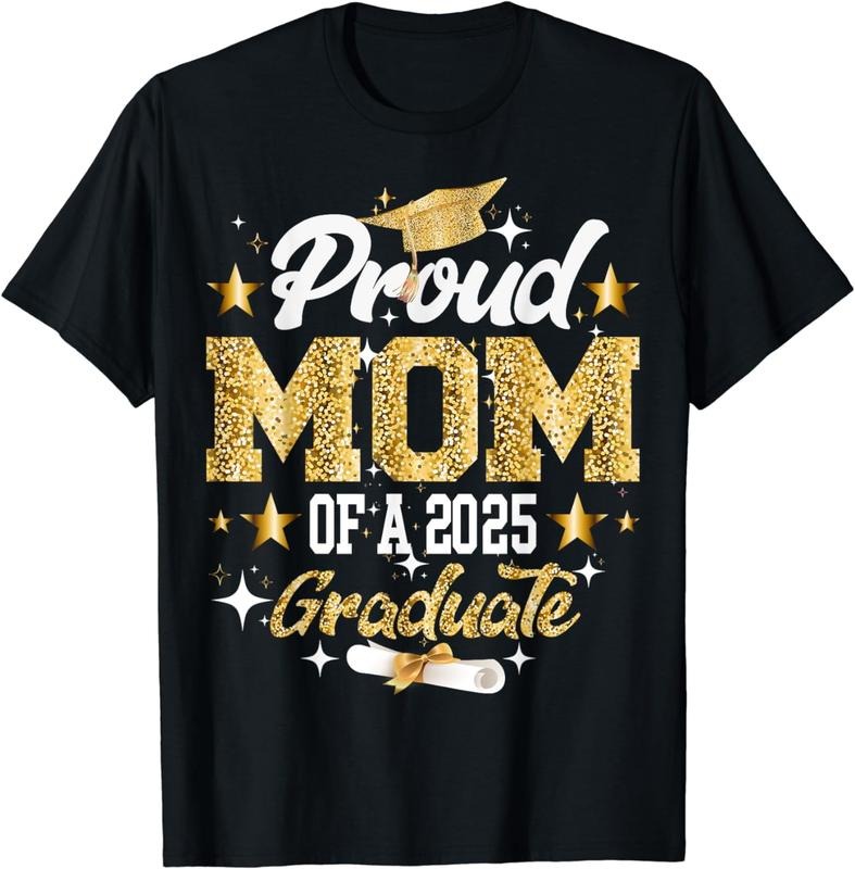 [100% Cotton] Proud Mom Of A 2025 Graduate For Family Graduation T-Shirt Hoodie Sweatshirt | PrintMintTees.com