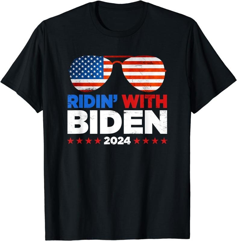 [100% Cotton] Ridin' With Biden - Joe Biden 2024 Election For President T-Shirt Hoodie Sweatshirt | PrintMintTees.com