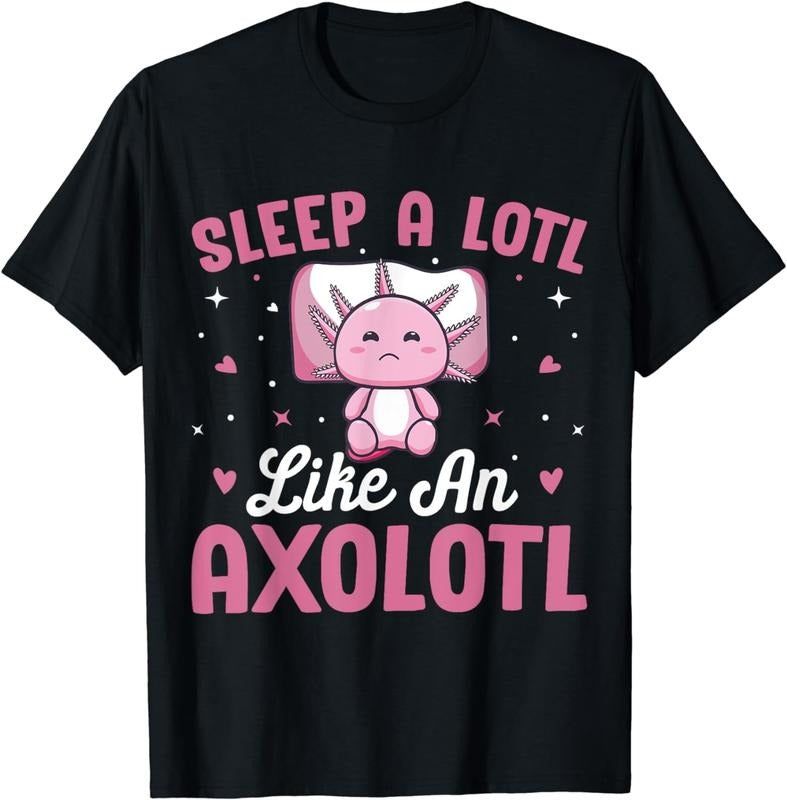 [100% Cotton] Sleep A Lotl Like An Axolotl T-Shirt Hoodie Sweatshirt | PrintMintTees.com