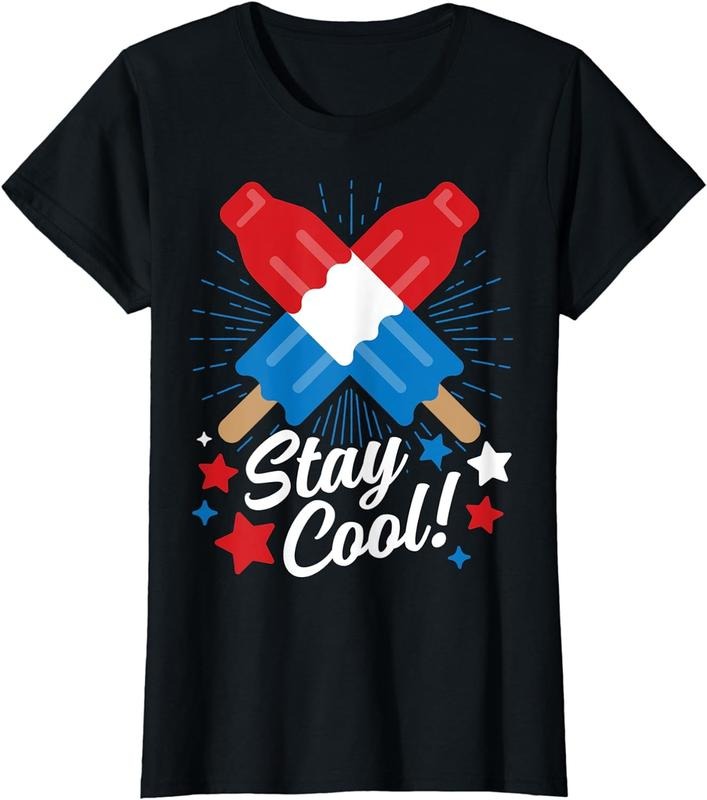 [100% Cotton] Stay Cool Popsicle Funny 4th Of July Independence Day T-Shirt Hoodie Sweatshirt | PrintMintTees.com