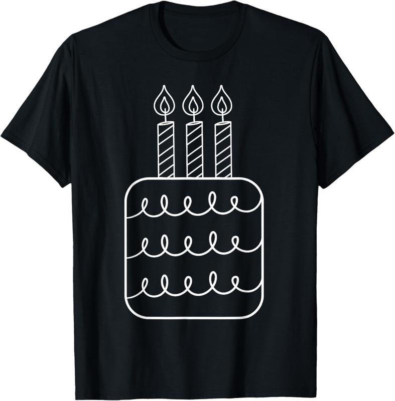 100% Cotton  Third Birthday Cake with Candles  T-Shirt T-Shirt Hoodie, Sweatshirt | PrintMintTees.com