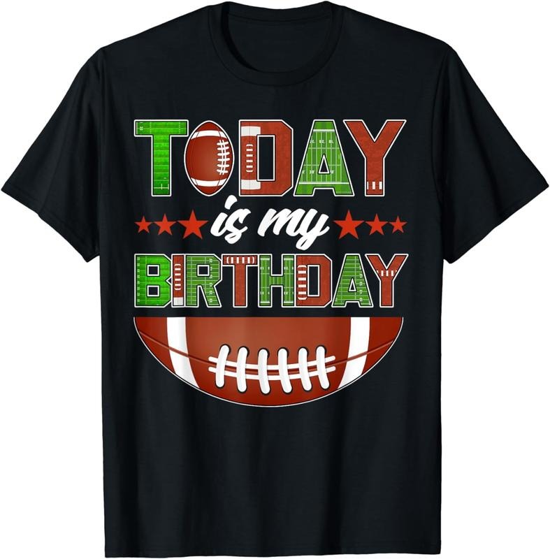 [100% Cotton] Today Is My Birthday Boy Family Party Football Decorations T-Shirt Hoodie Sweatshirt | PrintMintTees.com