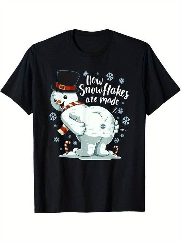 [100% Cotton] arting Snowman Make Snowflakes Christmas Winter Gift T-Shirt Hoodie Sweatshirt | PrintMintTees.com