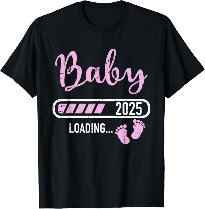100% Cotton Loading 2025 Pregnancy Announcement T-Shirts, Hoodie, Sweatshirt