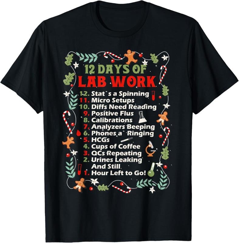 100% Cotton 12 days of lab technician Christmas funny medical laboratory T-Shirt Hoodie, Sweatshirt | PrintMintTees.com