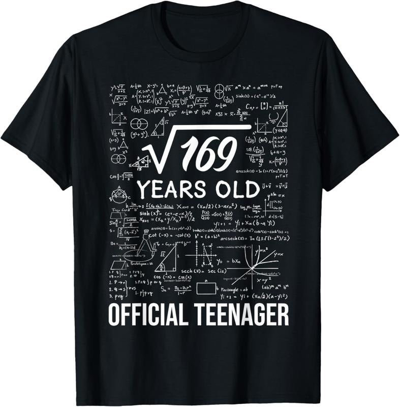 100% Cotton 13 Birthday Official Teenager Boy 13yr Math 13th Birthday T-Shirt Hoodie, Sweatshirt | PrintMintTees.com