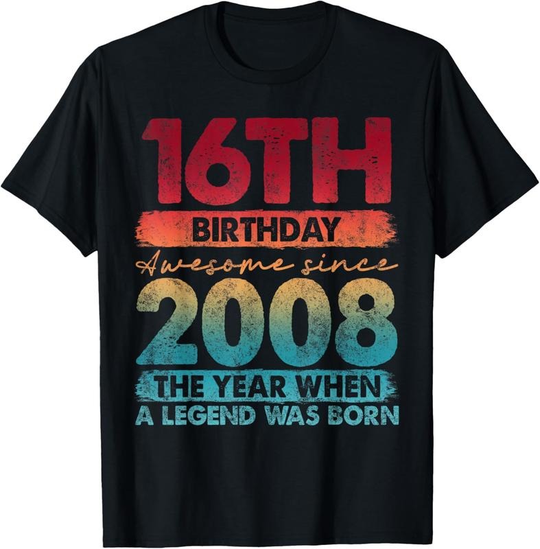 100% Cotton 16th Birthday 16 Year Old Gifts Vintage 2008 Limited Edition T-Shirt Hoodie, Sweatshirt | PrintMintTees.com