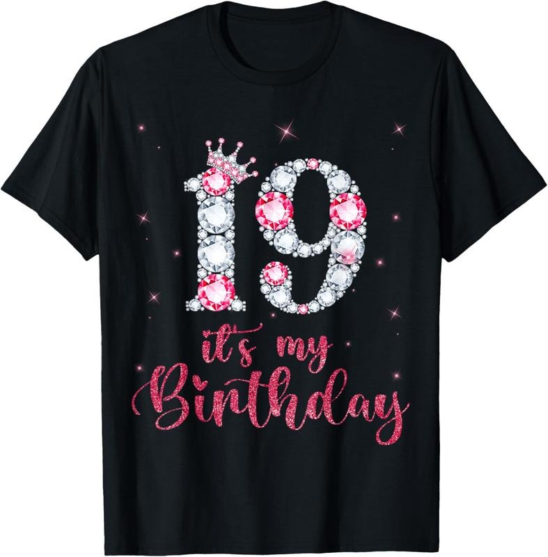 100% Cotton 19 It's My Birthday 19 Years Old 19th Birthday Girl T-Shirt Hoodie Sweatshirt | PrintMintTees.com