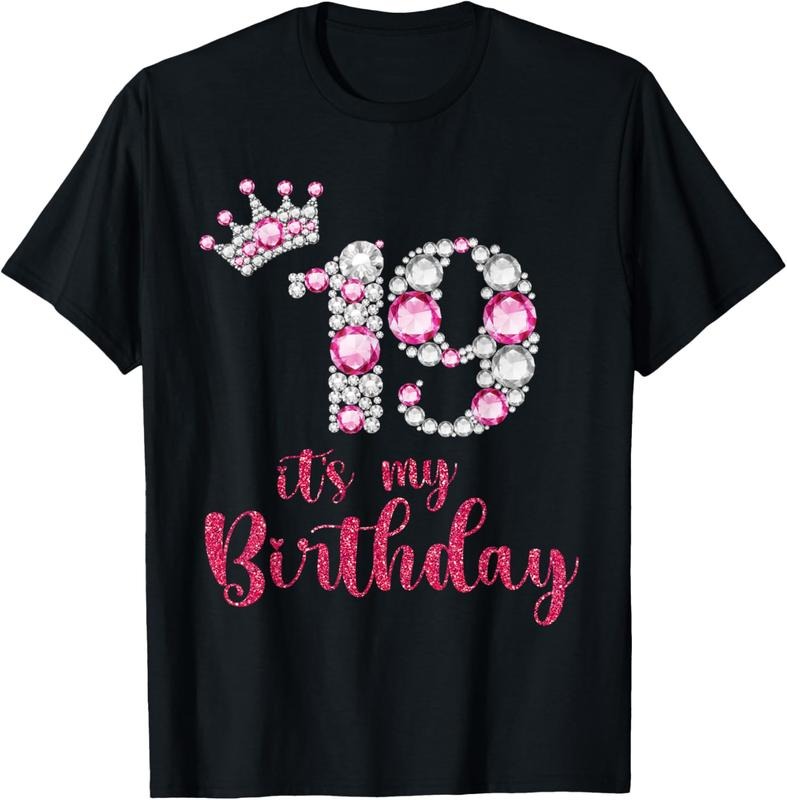 100% Cotton 19 It's My Birthday 19th Birthday 19 Years Old Bday T-Shirt Hoodie Sweatshirt | PrintMintTees.com