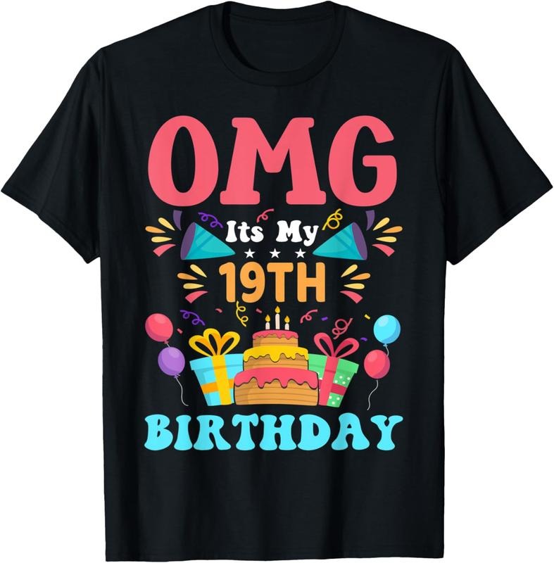 100% Cotton 19 Year Old Party Omg Happy 19th T-Shirts, Hoodie, Sweatshirt