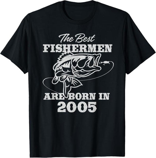 100% Cotton 19 Year Old Fisherman Fishing 2005 19th Birthday T-Shirt Hoodie Sweatshirt | PrintMintTees.com