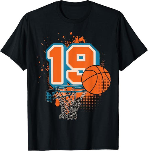 100% Cotton 19th Birthday Boy Basketball Player Basketball 19 Years Old T-Shirt Hoodie Sweatshirt | PrintMintTees.com