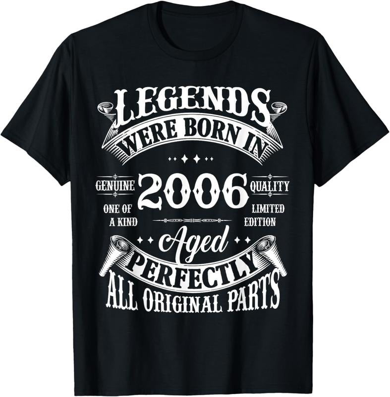 100% Cotton 19th Birthday Vintage Legends Born In 2006 19 Years Old T-Shirt Hoodie, Sweatshirt | PrintMintTees.com
