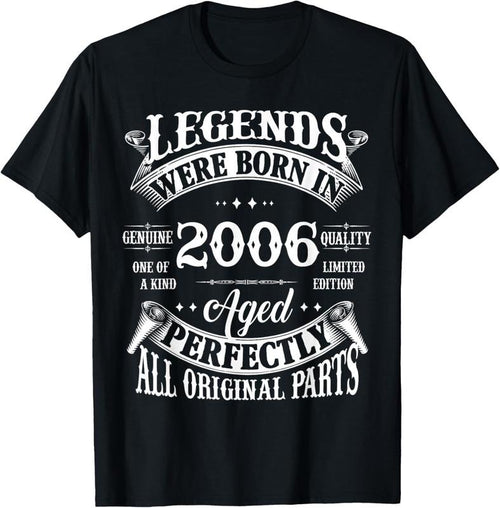 100% Cotton 19th Birthday Vintage Legends Born In 2006 19 Years Old T-Shirt Hoodie, Sweatshirt | PrintMintTees.com
